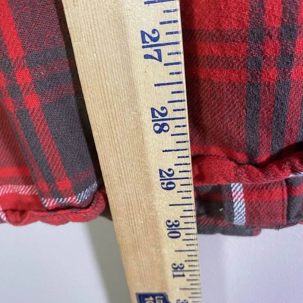 Polo Ralph Lauren Shirt Mens Large Red Plaid Flannel Classic Fit Pocket
